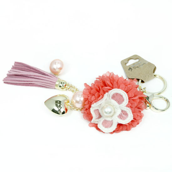 am2361批发韩国萝卜花水晶盘珠珍珠串钥匙挂件 批发包包挂件