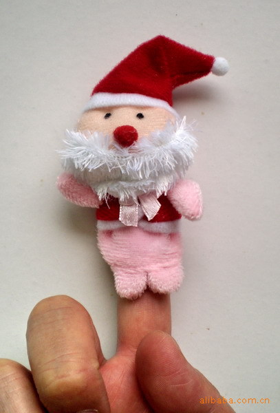 圣诞五款指偶 可爱卡通人物造型手指偶 圣诞儿童节畅销玩具 辅教