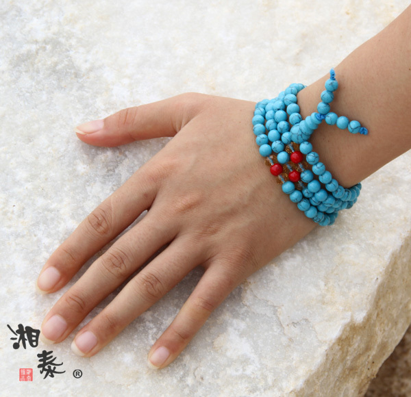 天然石头石子半宝石108佛珠手链 旅游胜地寺庙专供