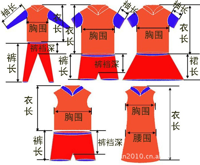 短袖尺寸 衣长(cm) 胸围(cm) 袖长(cm) 裤长(cm) 裤裆深(cm)