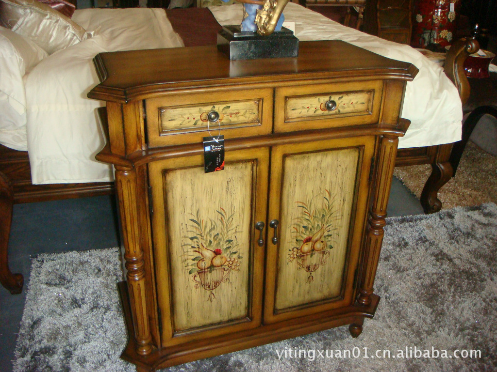 美式画花实木柜,欧美古典系列,手绘花纹