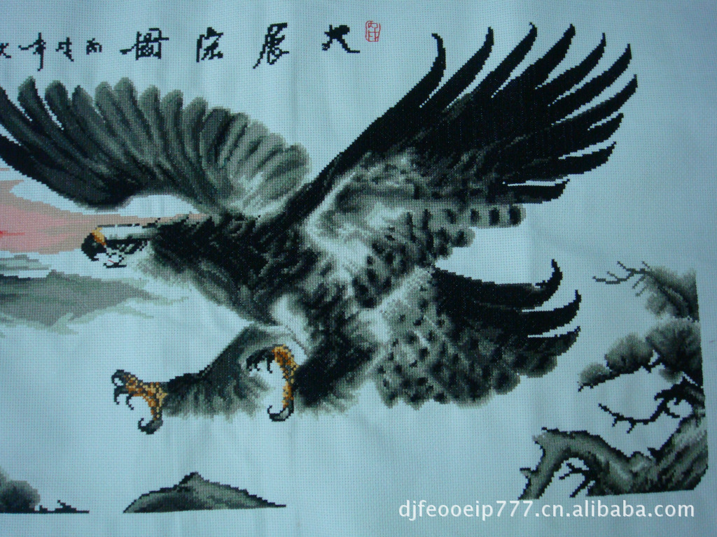 电脑十字绣成品 马到成功,成品十字绣批发