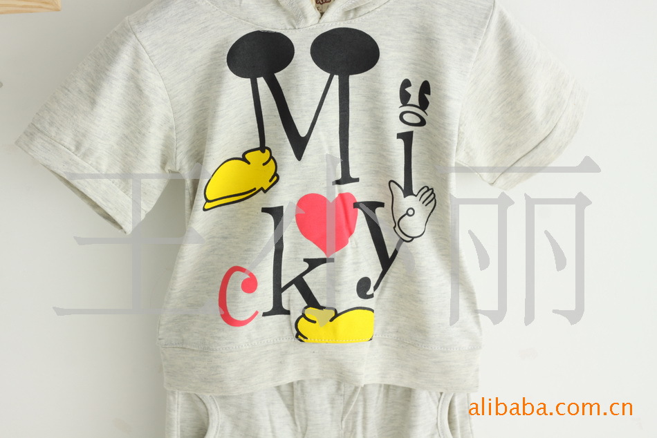 小丫丫童装〕韩版夏季m卡通女童套装批发 纯棉2-5岁