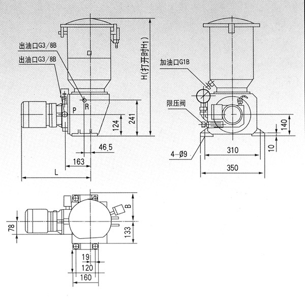 电动油脂润滑泵结构图图片