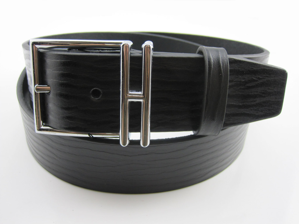 男士牛皮 黑色皮带 真皮 针扣 男款腰带 水牛皮黑色腰带 男皮带