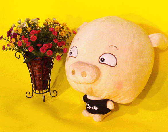 毕加猪大头猪公仔 毛绒娃娃 生日礼物 毛绒玩具