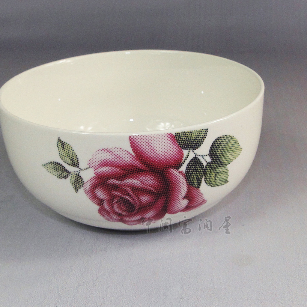 雅诚德 韩式碗 骨瓷碗 陶瓷碗 微波炉适用 精致选择-红玫瑰