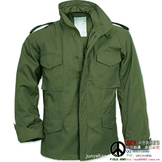 户外休闲野战服饰 韩产纯军版m65风衣 防寒保暖