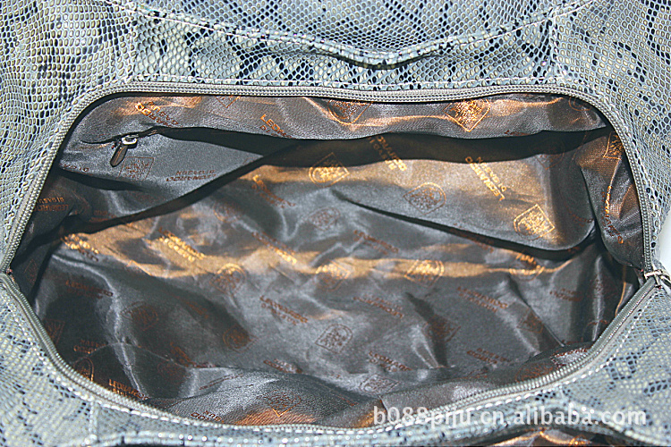 老人头/leonardo头层蛇纹牛皮手肩女包l3102003-02