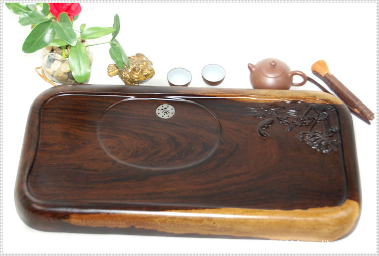 非洲黑檀木茶盘 整块大 原实木产 工夫茶具 茶海 茶台ycpd120924