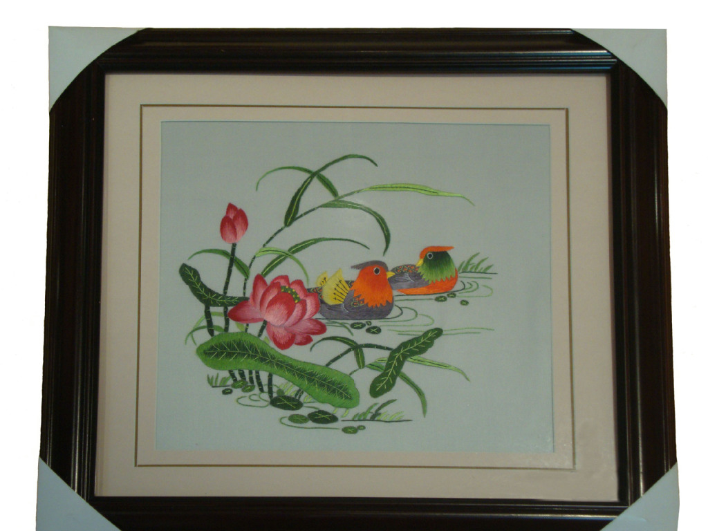 千年晋绣 纯手工刺绣 鸳鸯戏水 婚庆 佳节 旅游 馈赠亲友佳品