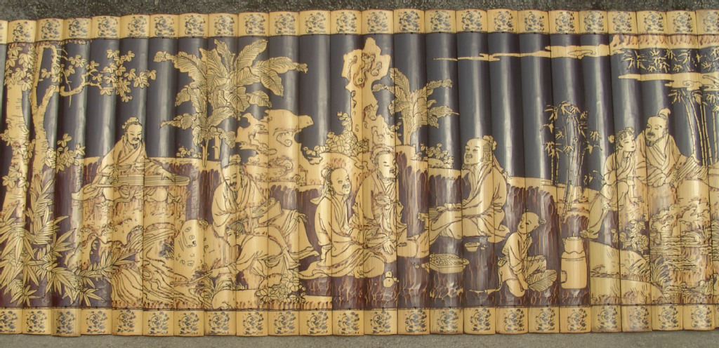 供应竹雕画 纯手工雕刻 兰亭序图