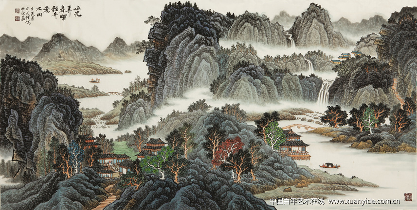 中国百年艺术在线推出吴大恺山水画专辑