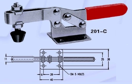 水平式快速夹具 快速夹钳 检具配件 型号:201b至201c
