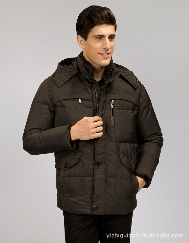 冬季男装 龙舟宝马男士羽绒服 可拆卸帽带毛领外套968856两色入