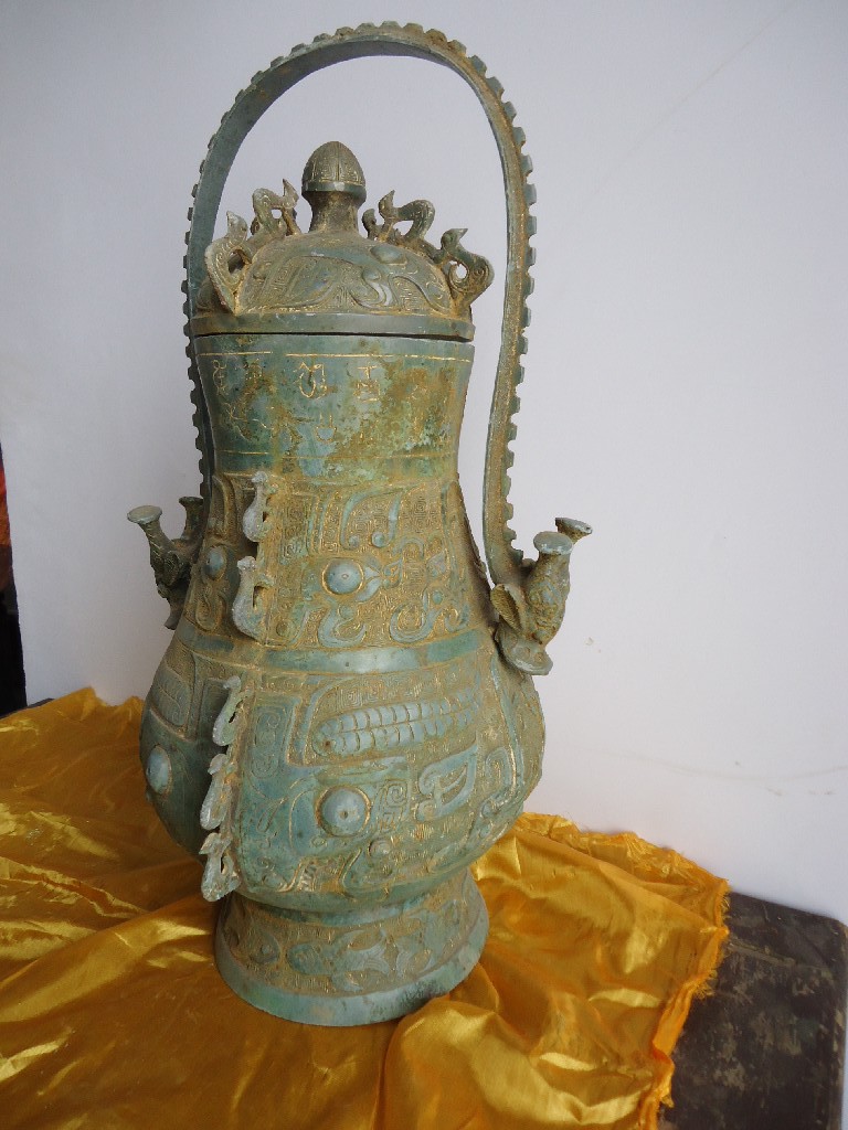 古董收藏|批发零售】河南洛阳龙纹鼎|仿古青铜器|烟云涧青铜器|家居