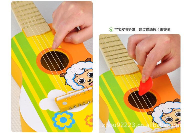 正版授权 智立方 喜羊羊吉他玩具 儿童玩具乐器吉他 木制玩具