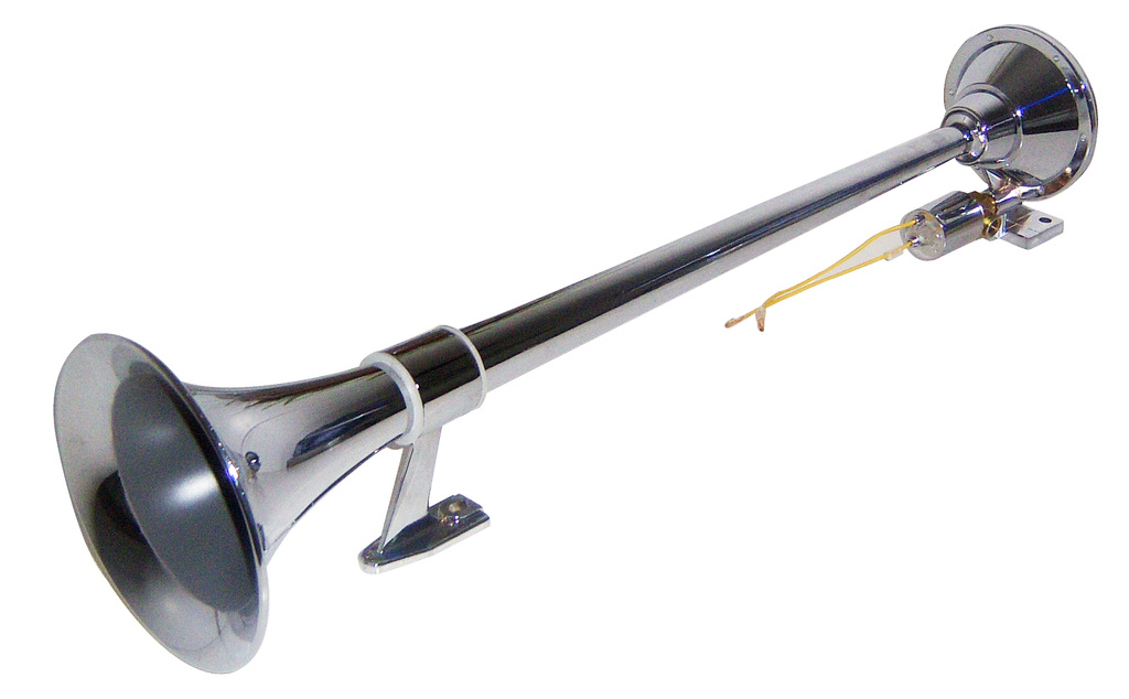 【厂家低价供应单管单音电控气喇叭/640mm大喇叭长喇叭24v气喇叭】价