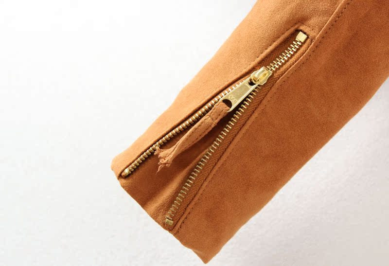 0201外贸原单 正品女式修身短款皮衣 鸡皮衣 斜拉链外套0.45kg