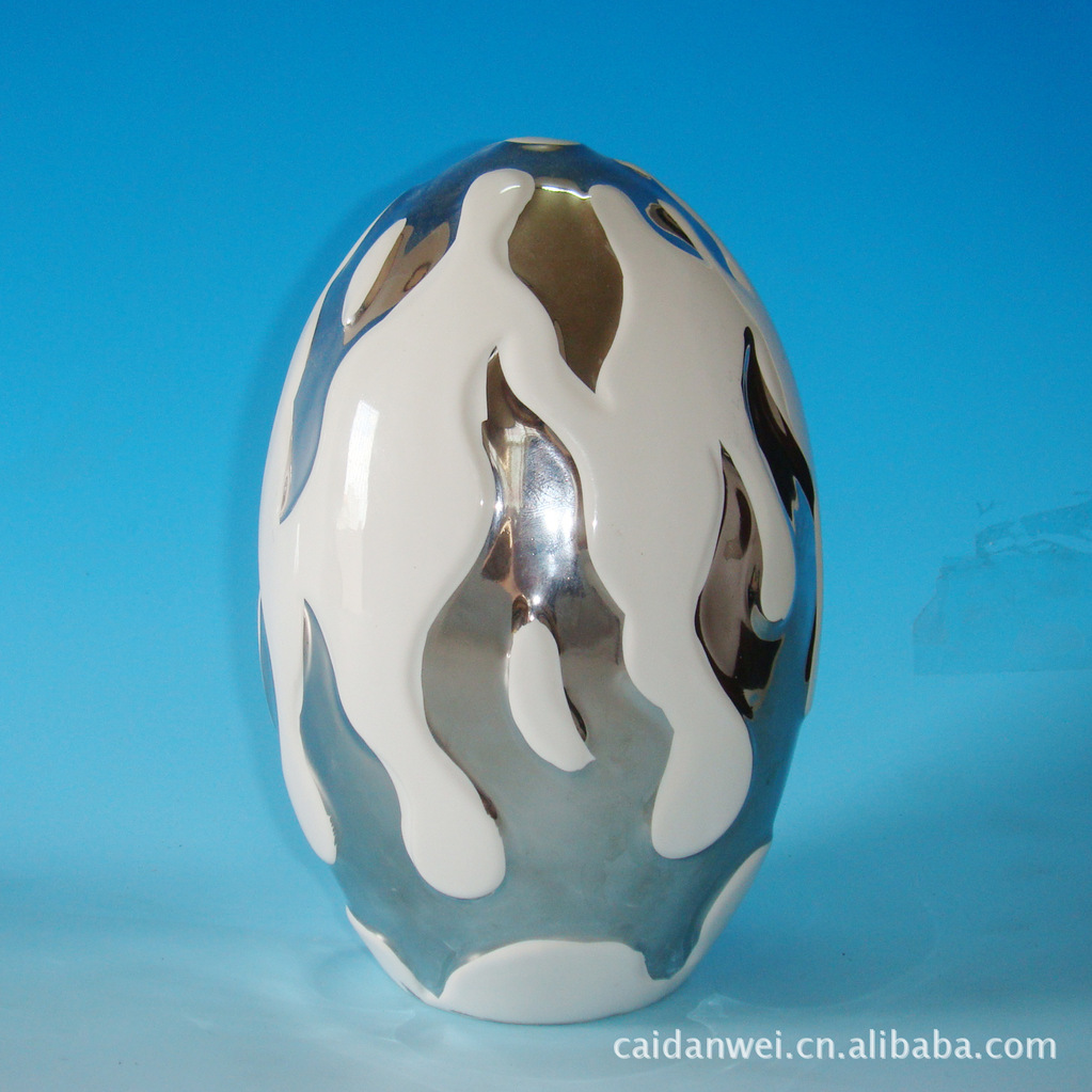 工艺陶瓷 电镀艺术 陶瓷花瓶 精致摆件 现代文化