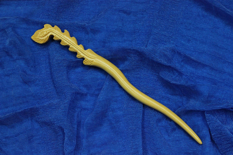 黄杨木发簪 古典复古木簪子 手工钗 盘发 汉服旗袍古装 凤尾