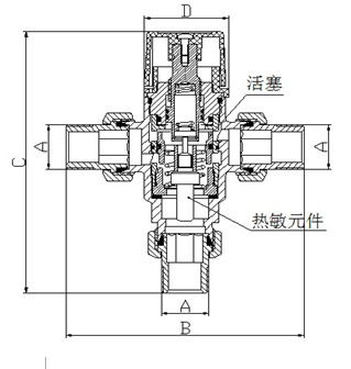 冷热混水阀原理图图片