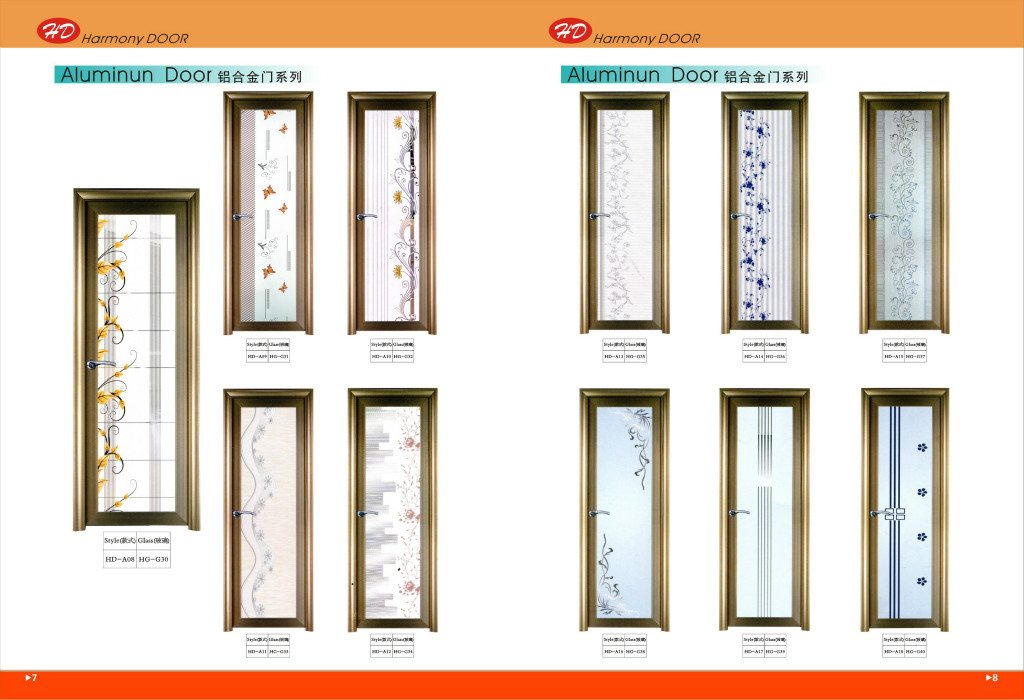香檳色0.8厚鋁合金平開門帶包邊圖片_14