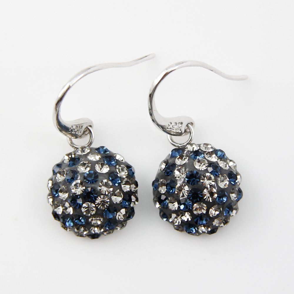 d003981银饰品耳环批发 纯银耳饰 奥地利水晶 国外贸易款式 高档