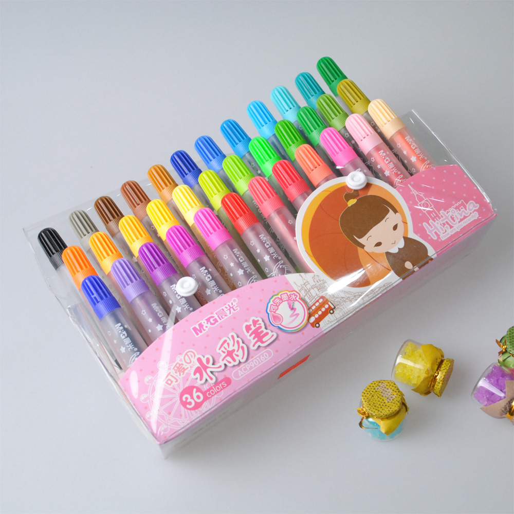 晨光 可爱@水彩笔 acp90160 36色水彩笔 红 蓝两款