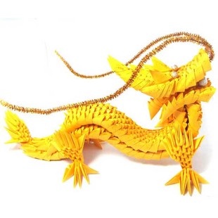 纸质工艺品-纸缘手工/纸艺品/三角插/折纸材料/手工艺品/中国龙成品