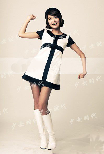新款少女时代黑白色同款打歌服 复古造型专辑服装 舞台服 表演服