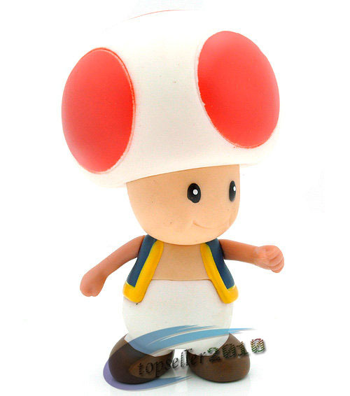 super mario 超级玛丽 马里奥 红色蘑菇人 塑胶公仔 摆件 ms227 9.