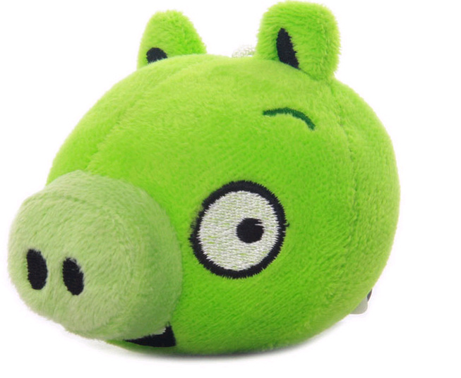 580930超人气愤怒的小鸟毛绒仿真小玩偶绿皮猪