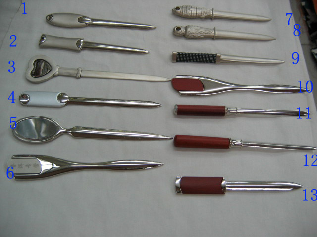 开信刀 普洱刀 锌合金电镀开信刀 五金电镀普洱刀 精品批发