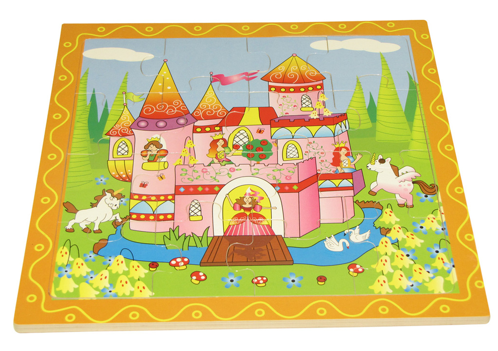 木制玩具迷你城堡拼图拼板