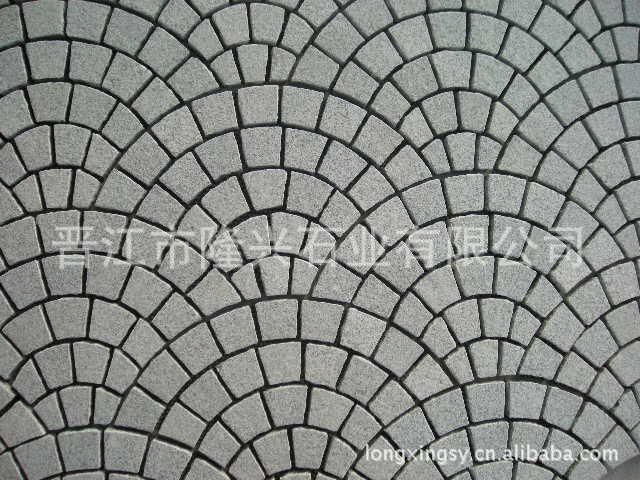 厂家直销扇形网贴石地铺石花岗岩网贴灰色网贴方块网贴