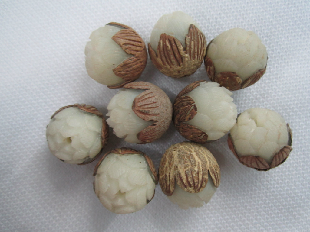 天然菩提根原籽菩提子 手工雕莲花 23-25毫米