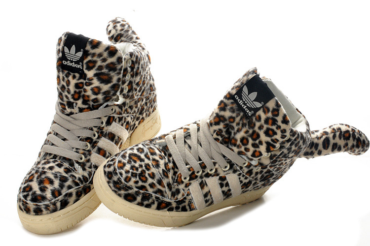 阿迪达斯潮流鞋 adidas jeremy scott x adidas js豹纹豹子鞋板鞋