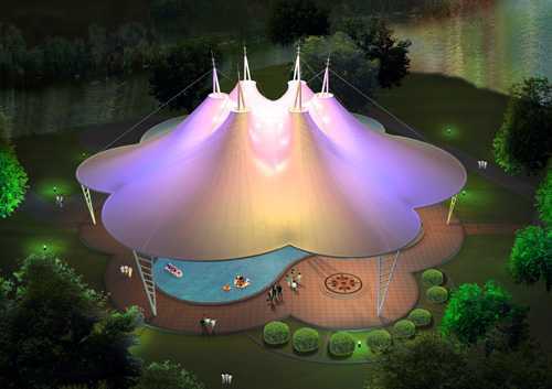 膜结构 张拉膜 索膜 剧场 休息亭 屋面的设计 制作 安装 维护