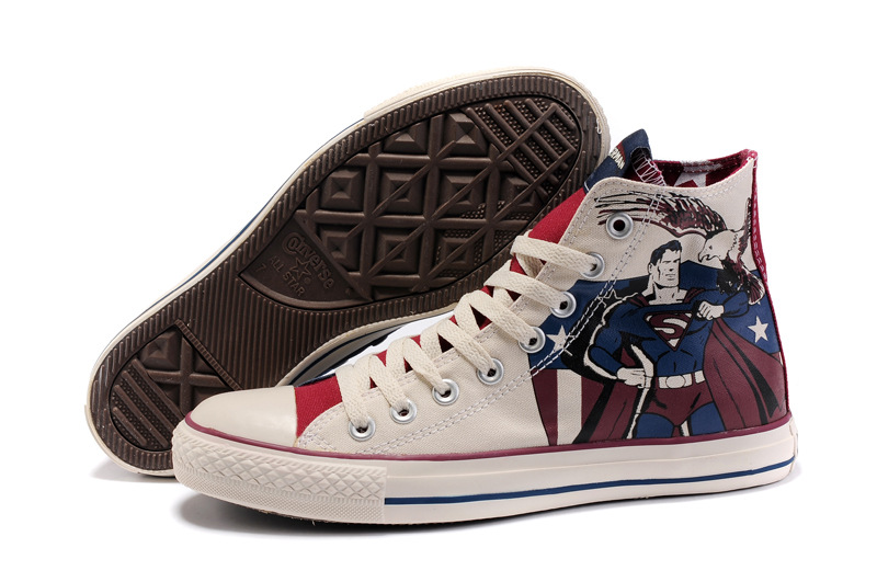匡威 情侣帆布鞋 海外版超人系列 superman人像 高帮帆布鞋图片_27