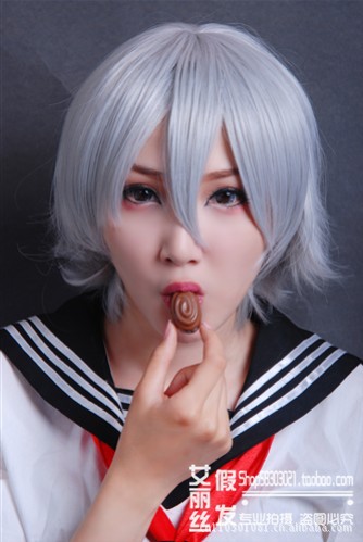 eva 自由天使-渚熏 塔布里斯/银灰混色反翘cosplay假发