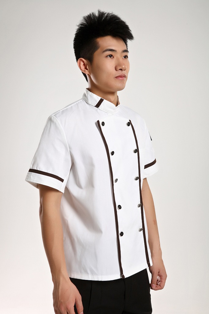 厨师长工作服 短袖夏季酒店餐饮.