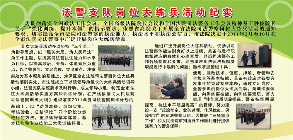 208海报展板办公装饰1020 法警支队岗位大练兵活动纪实