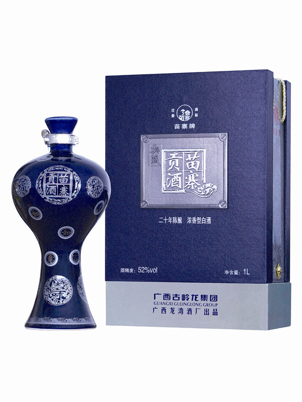 广西古岭龙集团 1l52°苗寨贡酒1*2