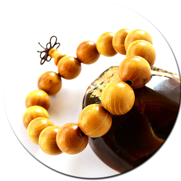 批发 天下玉缘 非洲黄金木佛珠手串 单珠直径约15mm 圆珠系列手链
