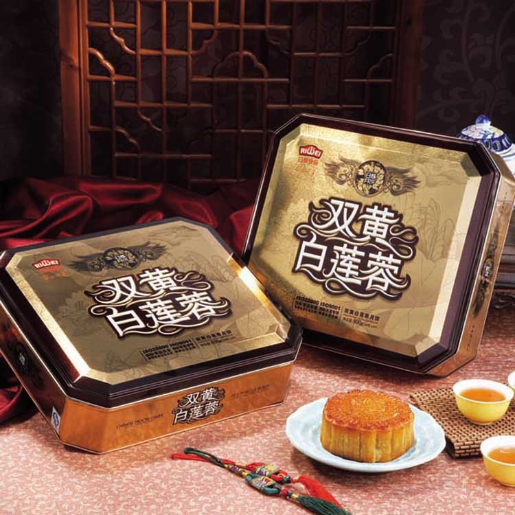 月饼礼盒批发 日威双黄白莲蓉月饼