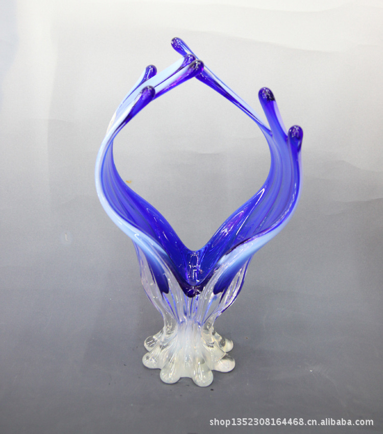 玻璃工艺品玻璃摆件玻璃水果盘玻璃花瓶家居摆件0