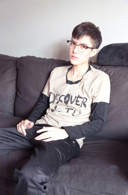 嘻哈假两件款 林弯弯snaki潮牌 街舞bboy长袖t恤图片_7