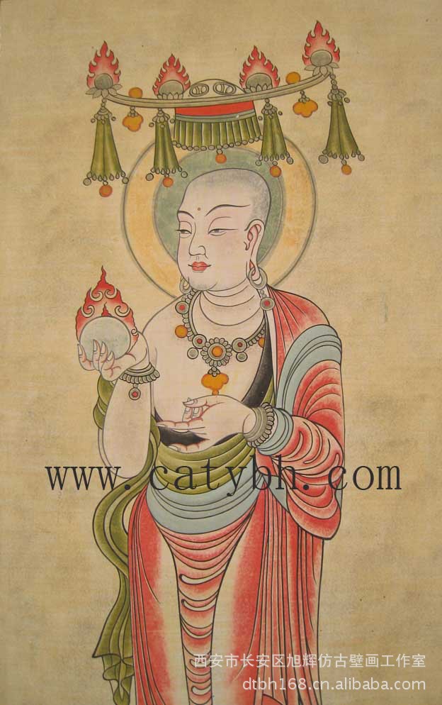 墙皮壁画 地藏菩萨 敦煌壁画