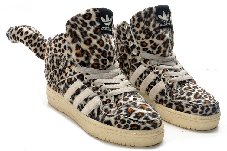 阿迪达斯潮流鞋 adidas jeremy scott x adidas js豹纹豹子鞋板鞋